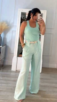 Blusa Regata Malha Ribana Karol Decote U