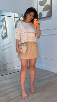 Blusa Tricot Ampla Listrada Stephanie Mangas 3/4