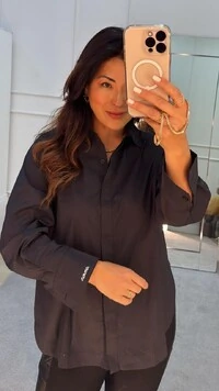 Camisa Oversize Tricoline Amour Fendas Laterais