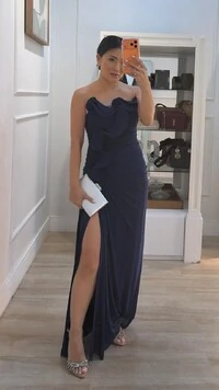 Vestido Longo Tulê Gabriella Tomara Que Caia Com Babados