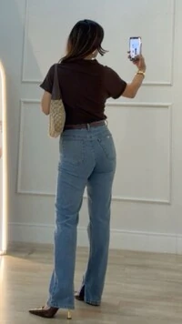 Camisa Polo Texturizada Gabriela Mangas Detalhe Dobrado