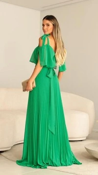 Vestido Longo Ciganinha Ana Com Cinto Faixa