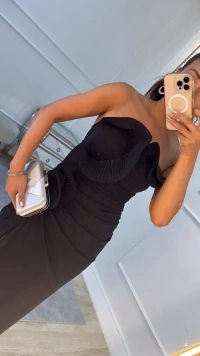 Vestido Longo Tulê Gabriella Tomara Que Caia Com Babados