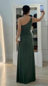 Vestido Longo Drapeado Cris Ombro Único