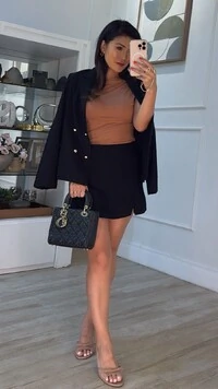 Blazer Alfaiataria Shirley Botão Com Detalhe Zigue Zague