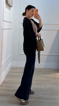 Calça Pantalona Tricot Natasha Pala Larga