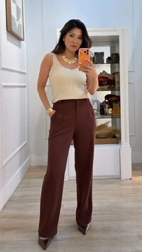 Blusa Regata Básica Tricot Lilian Alças Largas