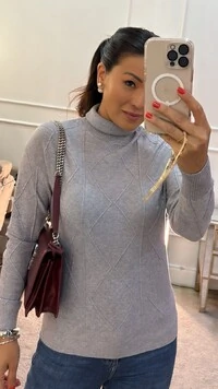 Blusa Charrarrel Tricot Polly Losangos Texturizados