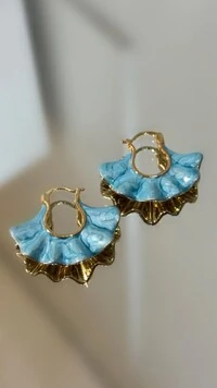 Argolinha Dourada De Babado Resinada