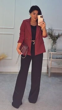 Blazer Alfaiataria Botões Duplos Forrados Com Detalhe Dourado