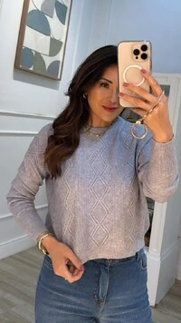 Blusa Tricot Janine Losango Duplo Com Nervura