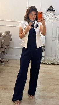 Blusa Colete Alfaiataria Daisy botões Forrados