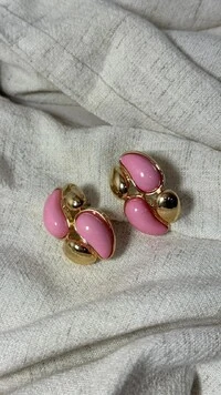 Brinco Gota Bicolor Com Dourado