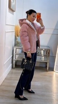 Pré-Venda Data Estimada De Envio Dia 22/06 Jaqueta Casaco Puffer Nylon Com Teddy Estella Mangas Bufa