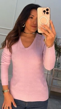 Sueter Tricot Catarina Texturizado Decote V