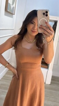 Vestido Midi Evasê Susan Alças Largas