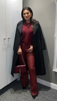 Calça Pantalona Couro Eco Joana