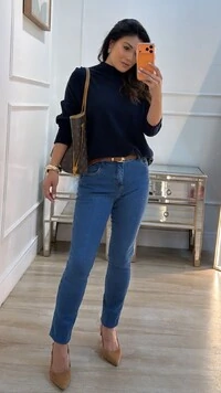 Blusa Poncho tricot Simone Gola Alta