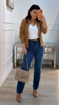 Blusa Tricot Gola Alta Trançados Pela Peça Nathaly Zíper Dourado