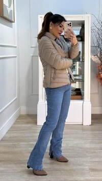 Jaqueta Nylon Pesponto Diagonais Debora Detalhe Lateral Largo Canelado