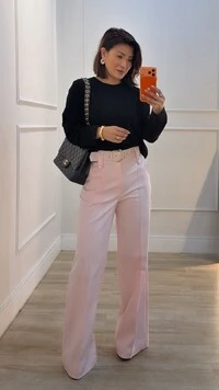 Blusa Ampla Tricot Brenda Com Entremeios
