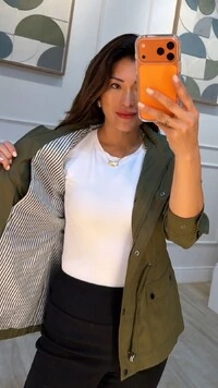 Parka Capuz Removível Sol Forro Listrado