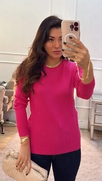 Blusa Tricot Elize Mini Entremeios E Vivos Ondulados Frontais
