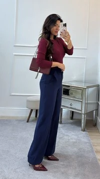 Calça Pantalona Brenda Cinto Faixa Fivela Dupla Dourada