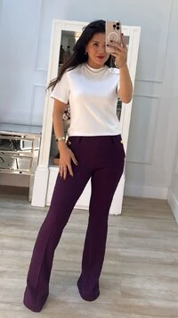 Calça Flare Texturas Em Zigue E Zague Kate Botões Dourados