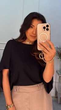 Blusa Ampla Canelado Horizontal Lili