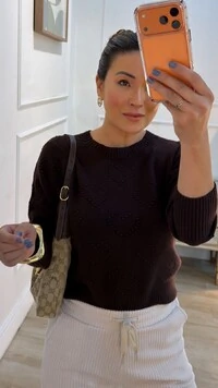 Blusa Tricot Pandora Corações Em Relevo Frontais E Nas Mangas