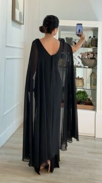 Vestido Longo Detalhe Drapeado Fernanda Fenda Lateral