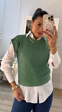 Blusa Ampla Tricot Julie Gola Canoa