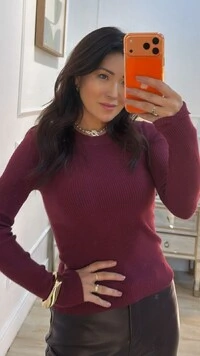 Blusa Tricot Canelada Jordana Mangas Longas