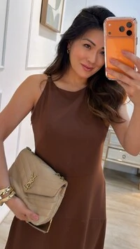 Vestido Detalhe Dourado Na Alça Elise Recorte Assimétrico