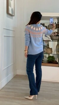 Blusa Tricot Melory Com Losangos Multicolor