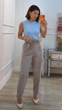 Blusa Regata Tricot Luana Com Entremeios