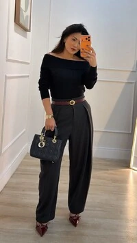 Blusa Tricot Canelada Thais Ombro À Ombro