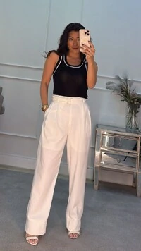 Blusa Regata Celina Detalhe Bicolor E Alças Largas