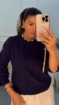 Blusa Tricot Lulu Trançados Com Entremeios