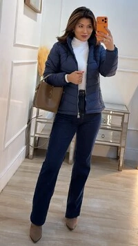 Casaco Nylon Zíper Prata Fabiola Forro De Pelinho
