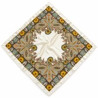 Lenço Acetinado Estampa Floral E Paisley
