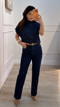 Blusa Tricot Ampla Giulia Gola Alta Enrolado