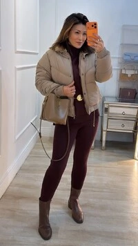 Casaco Bomber Nylon Megan Gola Alta Forro Ovelhinha