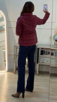 Casaco Nylon Forro De Pelúcia Babi Elástico No Posterior E Pespontos Horizontais Na Cintura