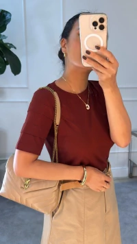 Blusa De Malha Noemi Mangas 3/4 Com Recortes