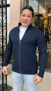 Suéter Tricot Pedro Gola Alta Zíper Frontal