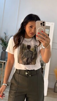 T-Shirt Estampa Mulher Com Jaqueta Cravejada Gipsy Vibes