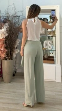 Blusa Regata Chiffon Raissa Com Sobreposição