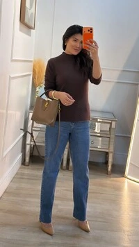 Blusa Tricot Gola Alta Samantha Punhos E Barrado Texturas Entrelaçadas